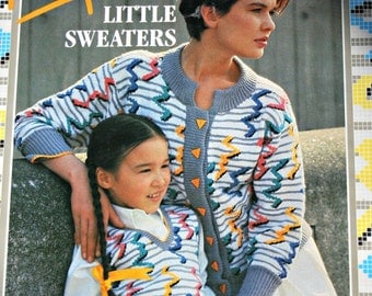 Sweater Knitting Patterns Sasha Kagan's Big & Little Sweaters Cardigan Men Women Children Vintage Paper Original NOT a PDF