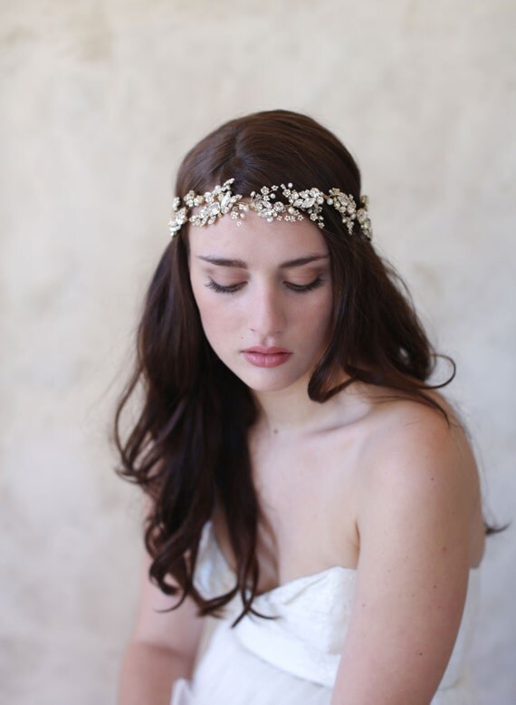 Crystal ornate bridal headband - Crystal dazzle ornate headband - Style 519 - Made to Order