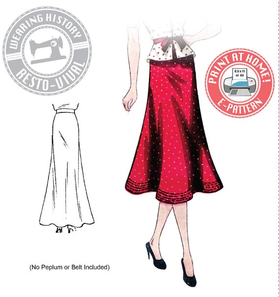1930s House Dresses, Fabrics, Sewing Patterns 1930s Day or Evening Bias Skirt Pattern- Wearing History PDF Sewing Pattern $9.99 AT vintagedancer.com