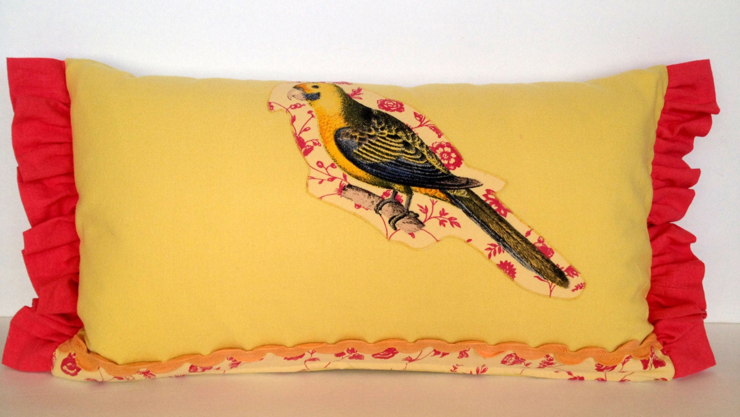 21 x 12 Lumbar Throw Pillow Cover Ruffle Edge