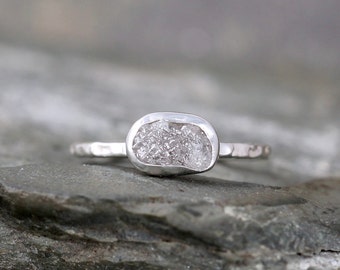 Raw Diamond Ring Rough Uncut Diamond Engagement by ASecondTime