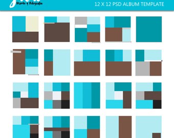 12 X 12 Photography Album template, Photobook templates 1 for Photoshop, Photoshop template, Photo Album, Scrapbook, Quick Page