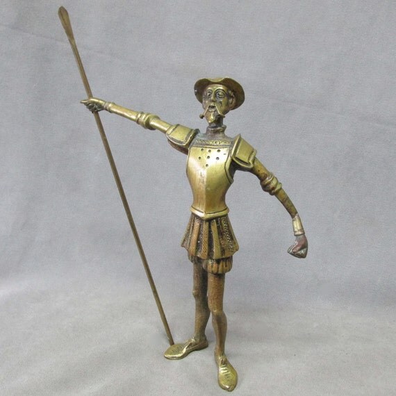 Items similar to Vintage Bronze Don Quixote Sculpture, Figurine on Etsy
