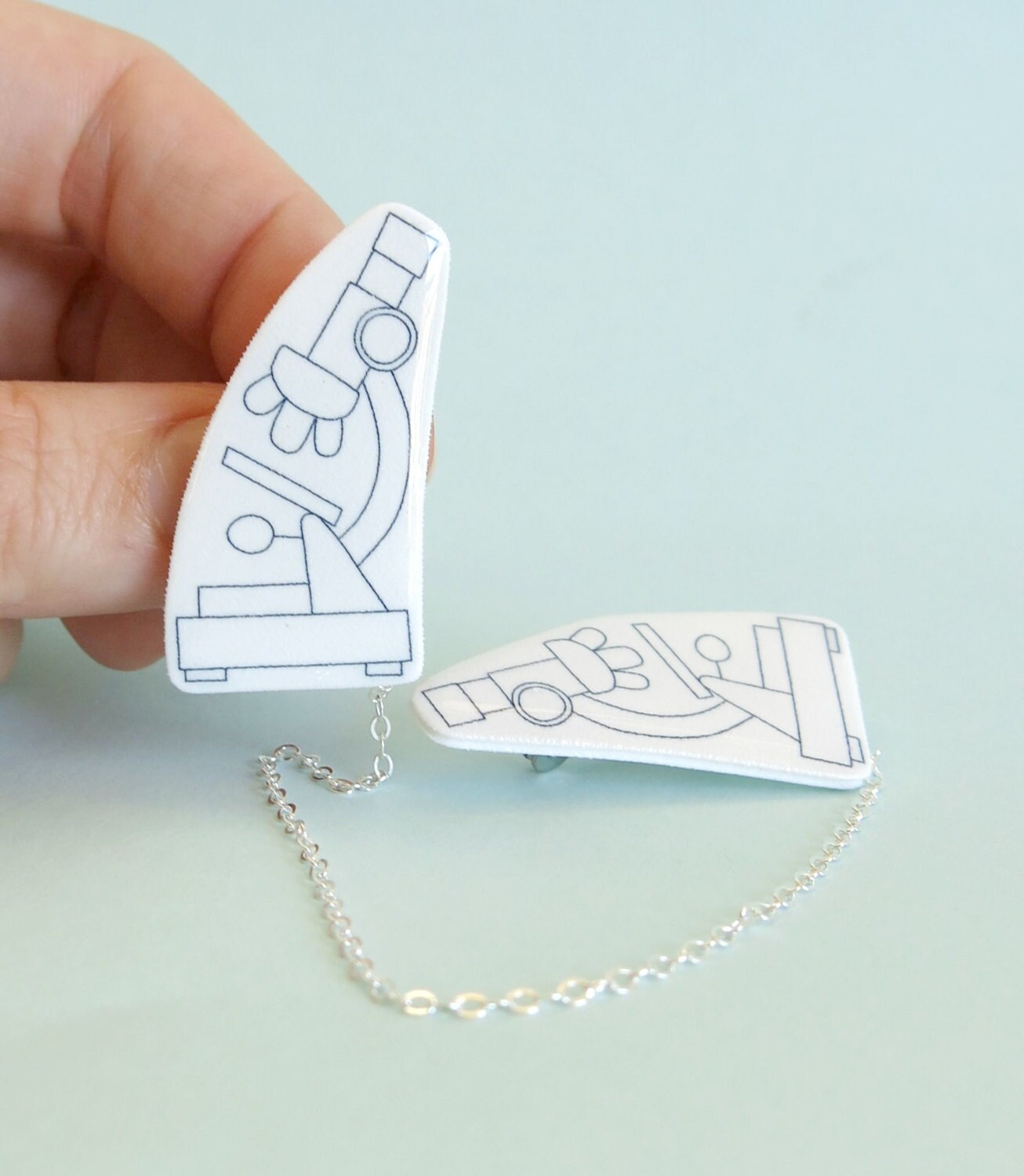Microscope Cardigan Pins
