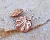Small sunburst copper earrings rustic wedding jewelry bridesmaid gift idea gifts for her handmade jewelry handstamped earrings metalwork
