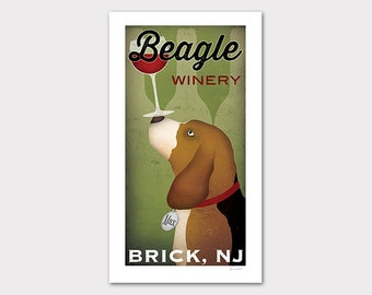 FREE Custom Personalized BEAGLE Cellars Vineyard Wine Company graphic art giclee print