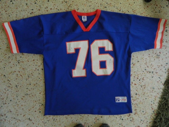 Football Jersey #76 red white and blue 1980s vintage - size L/XL