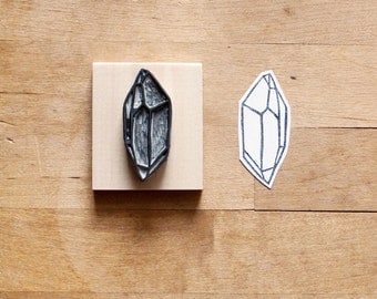 Raw Quartz No. 12 - Hand Carved Rubber Stamp