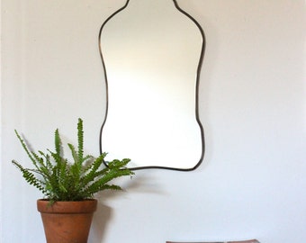 Oval Mirror Handmade Wall Mirror Wall Mirror Miroir Oblong Sculpted Organic Curved Curvy Scalloped