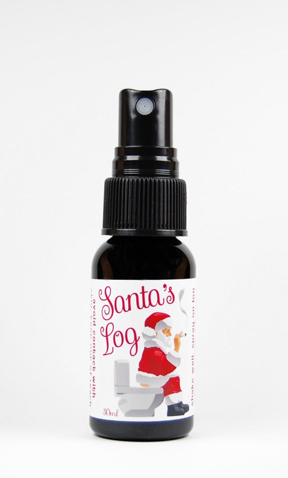 Stocking stuffer gag gift, Santa's Log novelty bathroom toilet spray for the poo in your loo. Secret Santa. Dad gift. Brother gift. Funny!