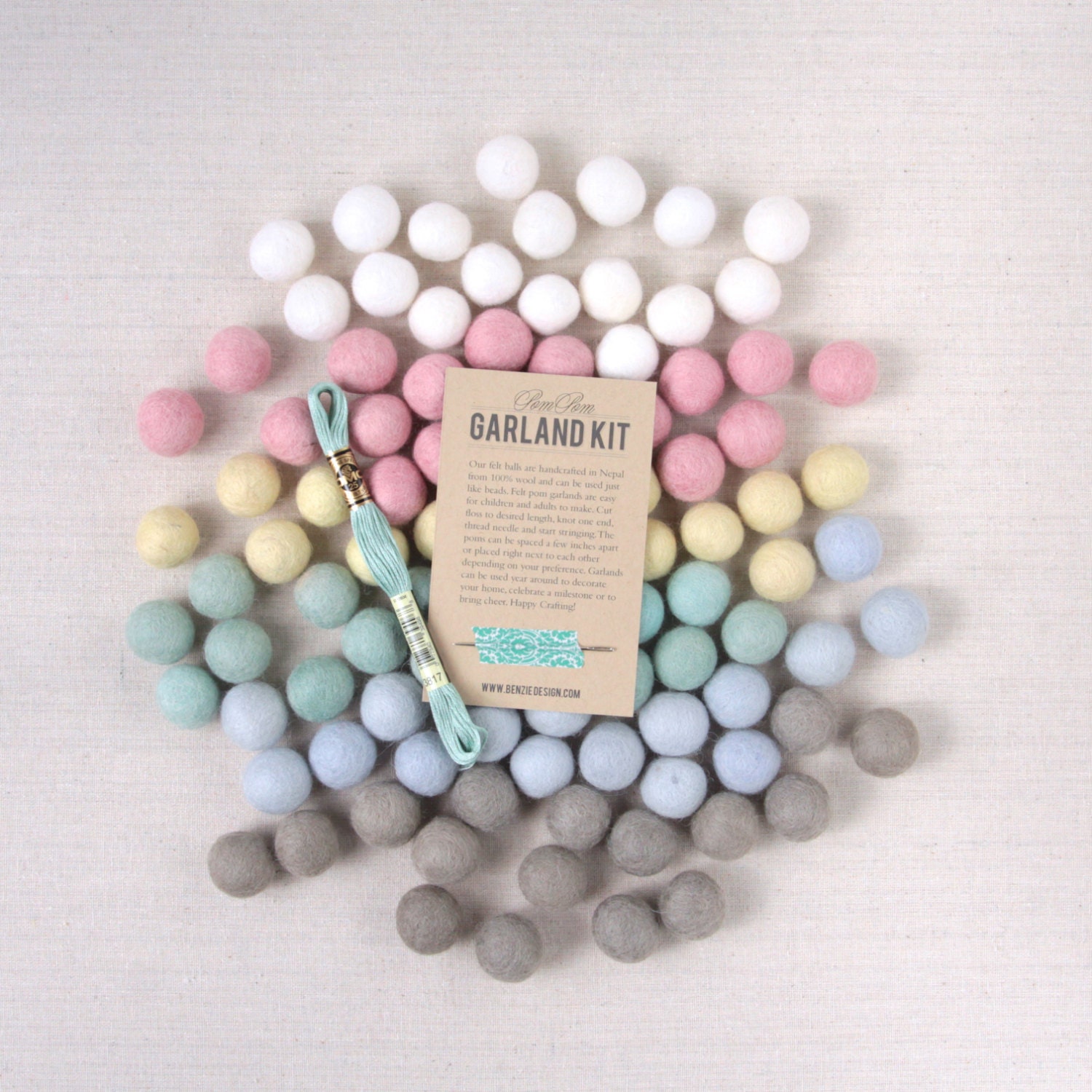 Felt PomPoms // Swan Lake // Felt Balls Wool Felt Poms DIY