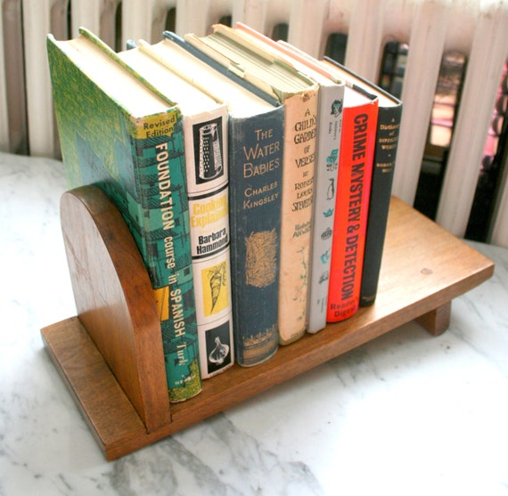 Wooden Slanted Book Holder Library Bookend by TheArtofSalvage