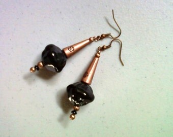 Black and Copper Earrings (1473)