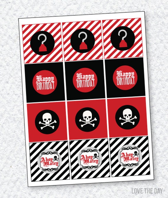 Pirate Party PRINTABLE Cupcake Toppers (INSTANT DOWNLOAD) by Love The Day Il_570xn