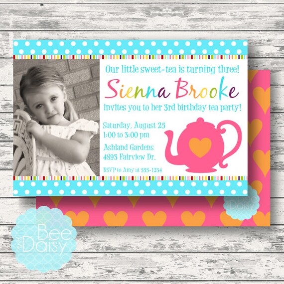 Tea Party Invitation, Tea Party Birthday Party, Baby Shower Invitation, Printable Invite, Tea Party Invite Il_570xn