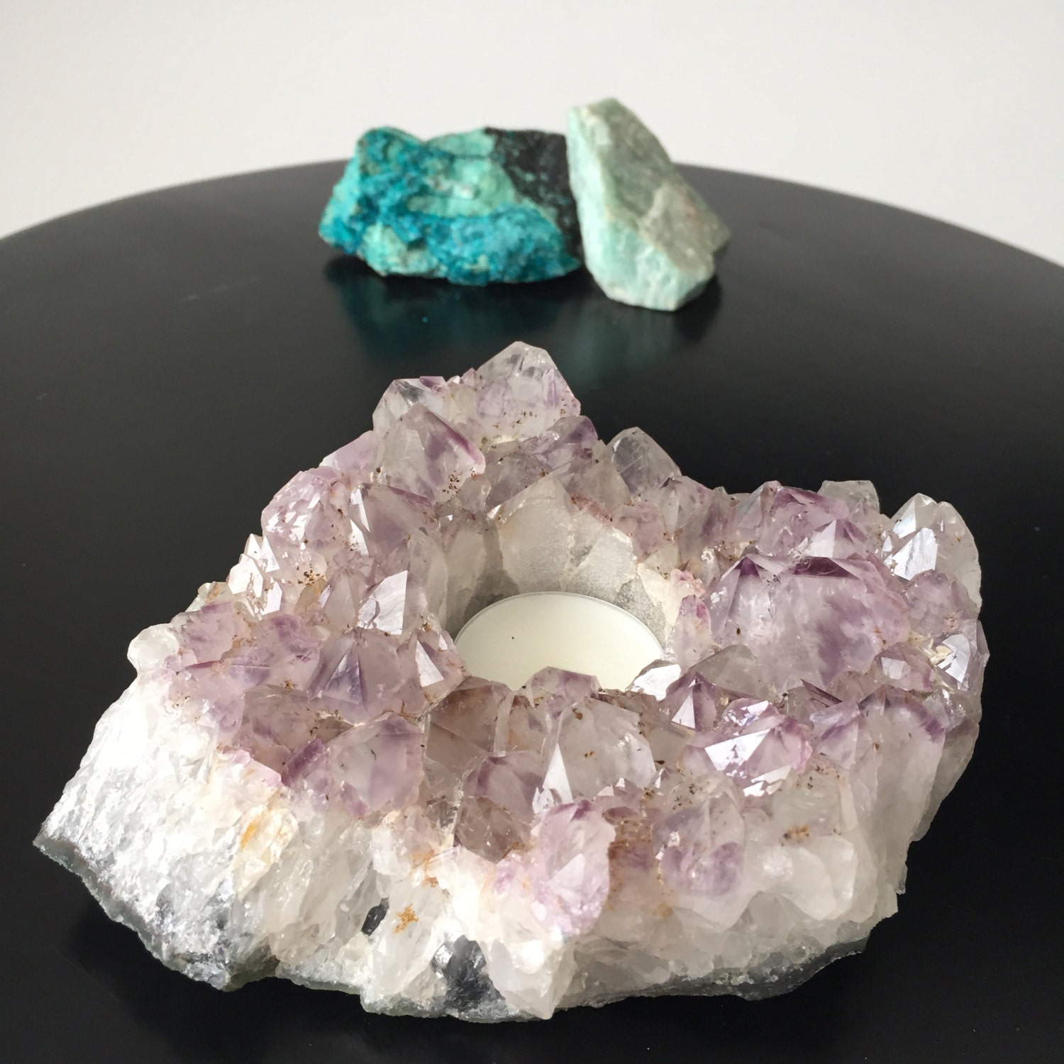 Amethyst Cluster Candle Holder by NinaMantra on Etsy