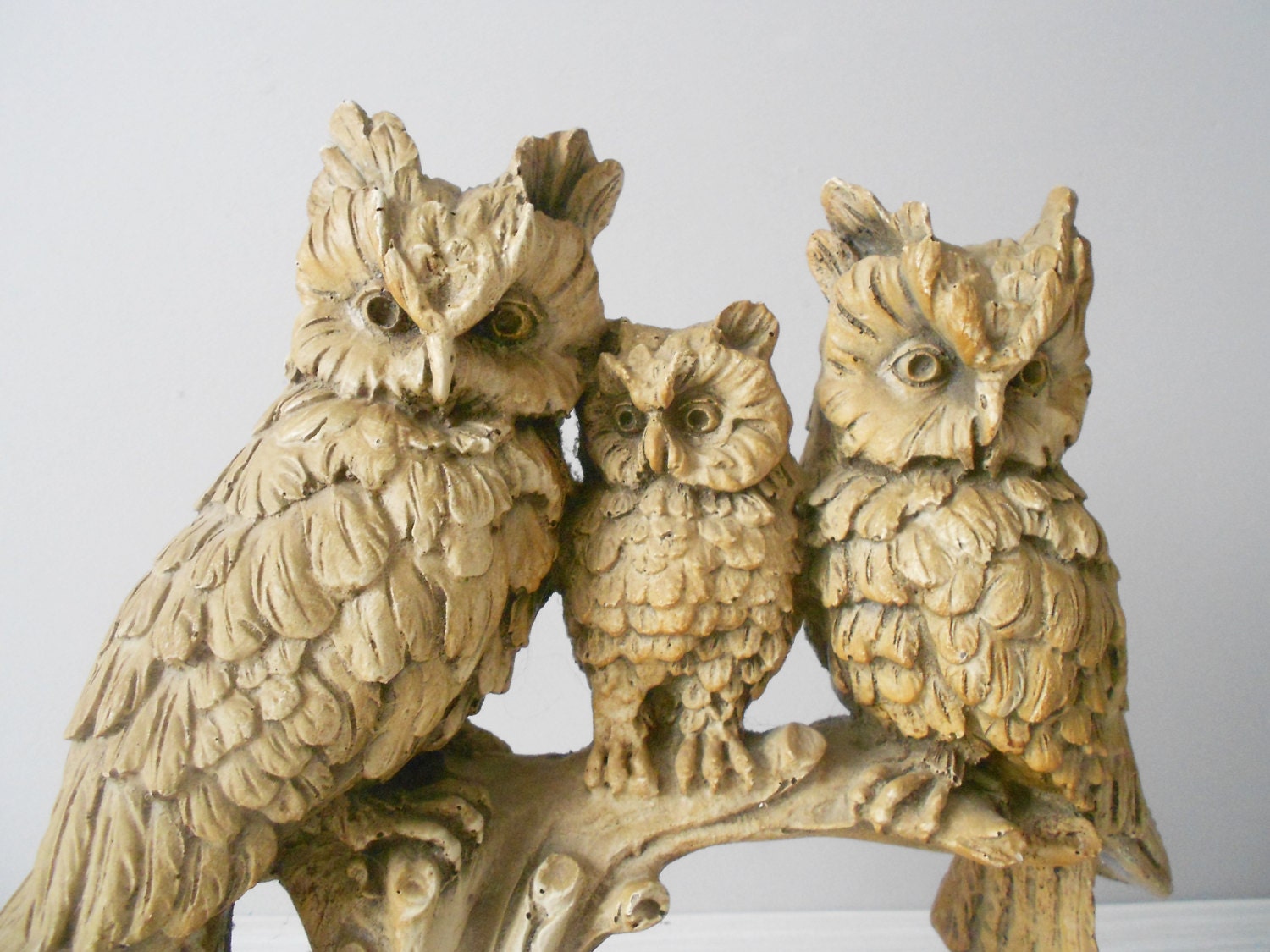 vintage collectible marwal owl figurine / horned owl by simplychi