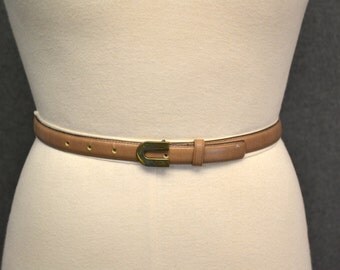 1980s Etienne Aigner Taupe Leather Belt