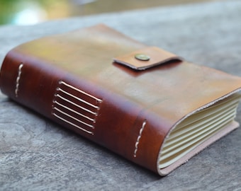 Old Classic Leather Journal / Pocket Book / Free Initials / Lined or plain