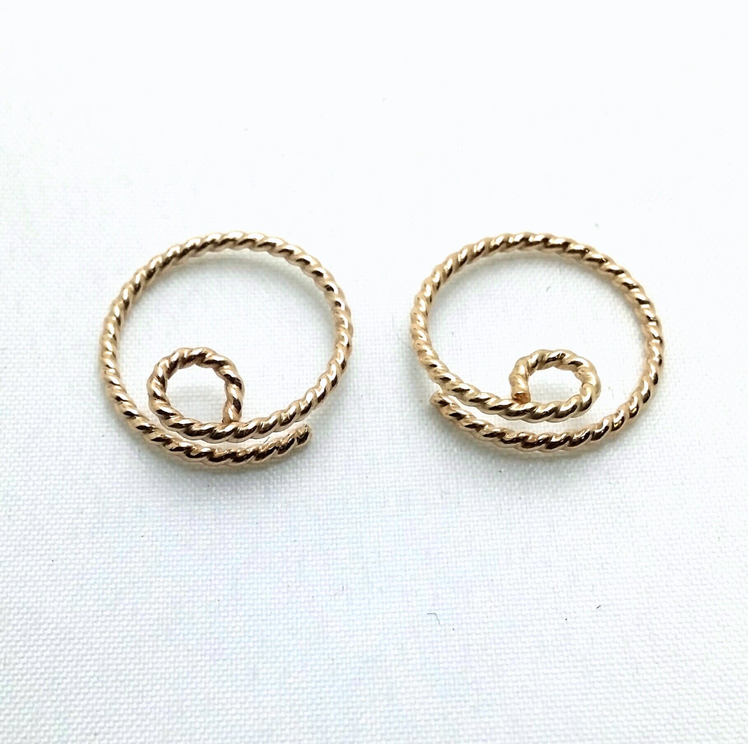 16g Twist ear hoops gauged earrings by waterleliejewellery