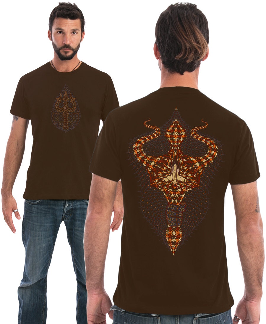 Mens T-shirt With Trishul Silk Screen Print In Black by ...
