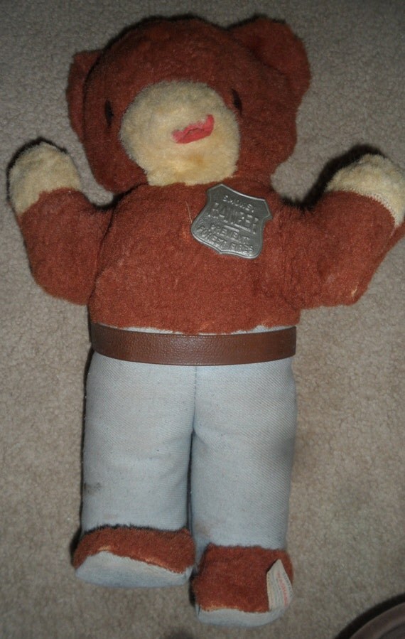 Vintage Ideal SMOKEY THE BEAR plush stuffed