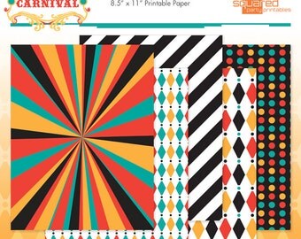Circus Baby Shower Printable Papers Cirque du Bebe Patterned Paper - DIY Print - Do-It-Yourself - Instant Download