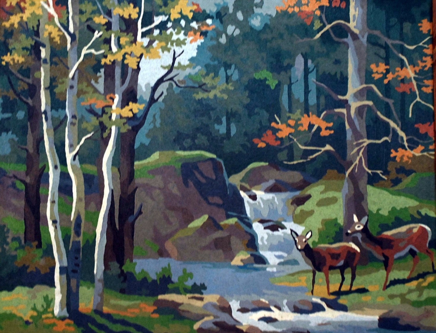 Big 50s Paint by Number Deer in Woods Free Shipping