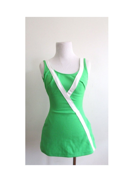 Vintage 1960's Bathing Suit l Lime Green JCPenney One