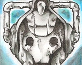Imperfected Upgrade, Dr Who Original Watercolor & India Fan Art on Bristol ACEO Artist Trading Card on