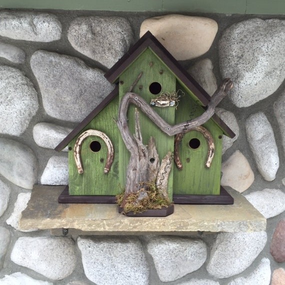 Rustic Large Condo Birdhouse Decorative by BirdhousesByMichele