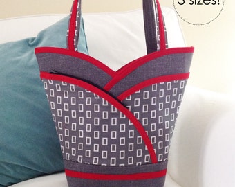 PDF Sewing Pattern Petal Purse, Tote & Cosmetic Bag - cozy nest design