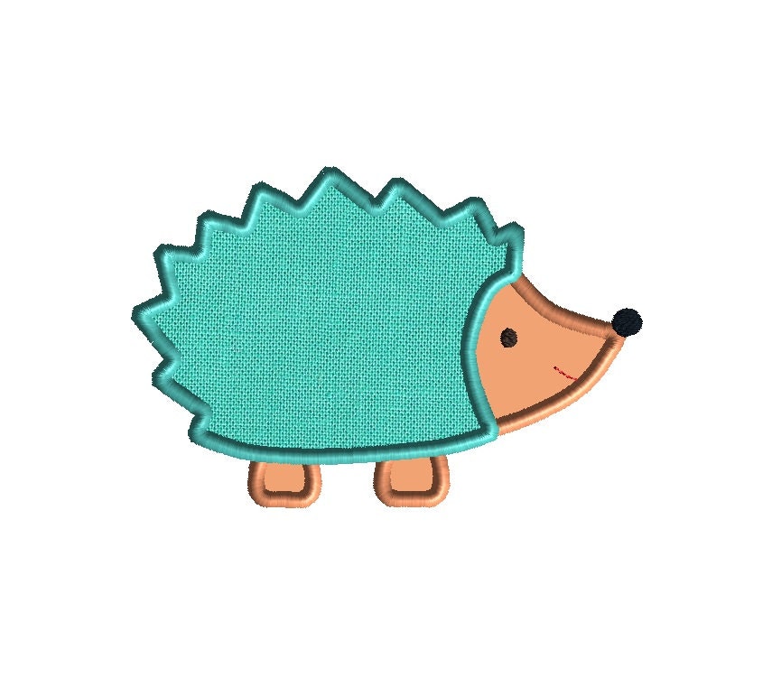 Hedgehog Applique Machine Embroidery DesignINSTANT DOWNLOAD