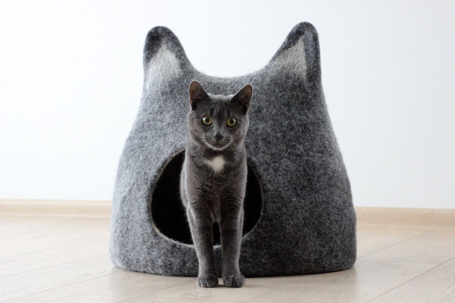  Cat  bed cat cave  cat  house handmade felted wool by AgnesFelt