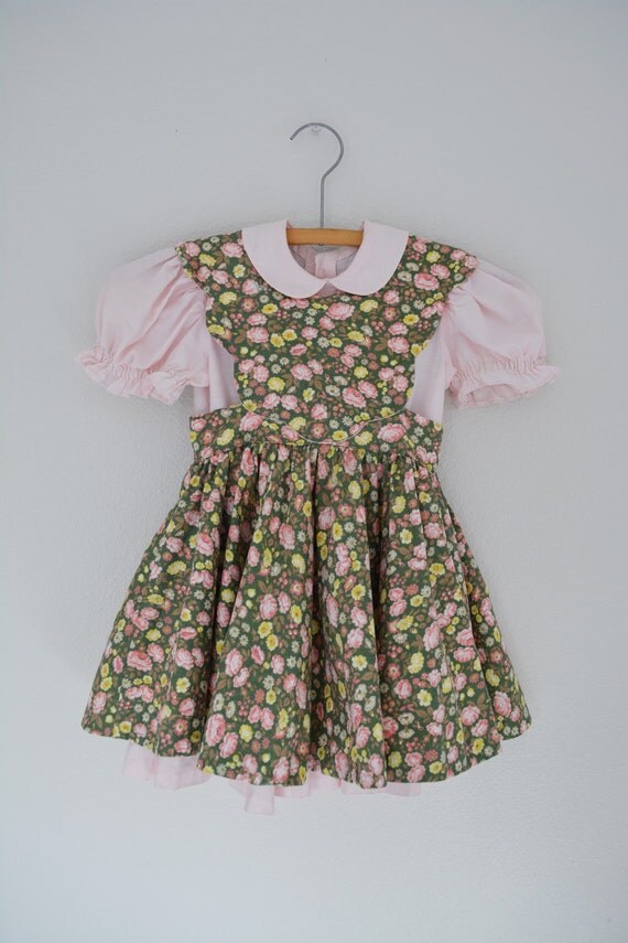 Toddler Pinafore Dress // 1950's Vintage Easter Frock