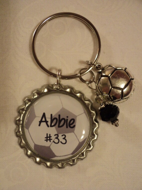 Personalized soccer key chain with charms