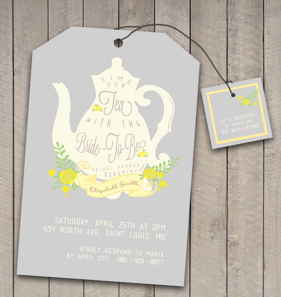 Teapot Bridal Shower Invitations 2