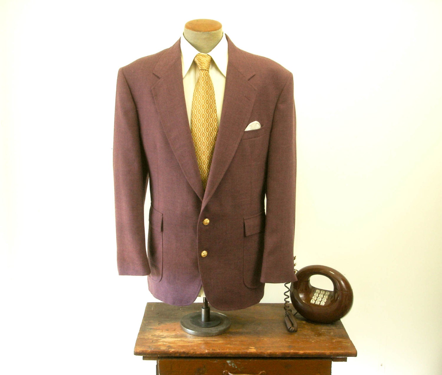 1970s Eggplant Suit Jacket Vintage Mens by TheNakedManVintage