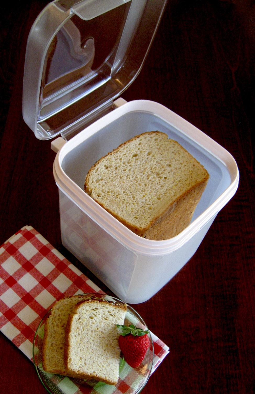Tupperware Bread Keeper Flip Top 17 Cup Square by RedDressHanger
