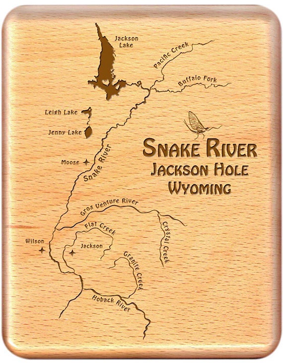 Fly Box SNAKE RIVER MAP Fly Fishing Jackson Hole Wy