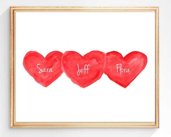 Triplets Valentine Gift Gift for by OutsideInArtSt