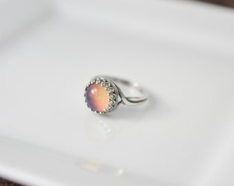 Mood Ring, Sterling Silver Mood Ring, Color Changing Ring, Gypsy Jewelry, Boho Ring,