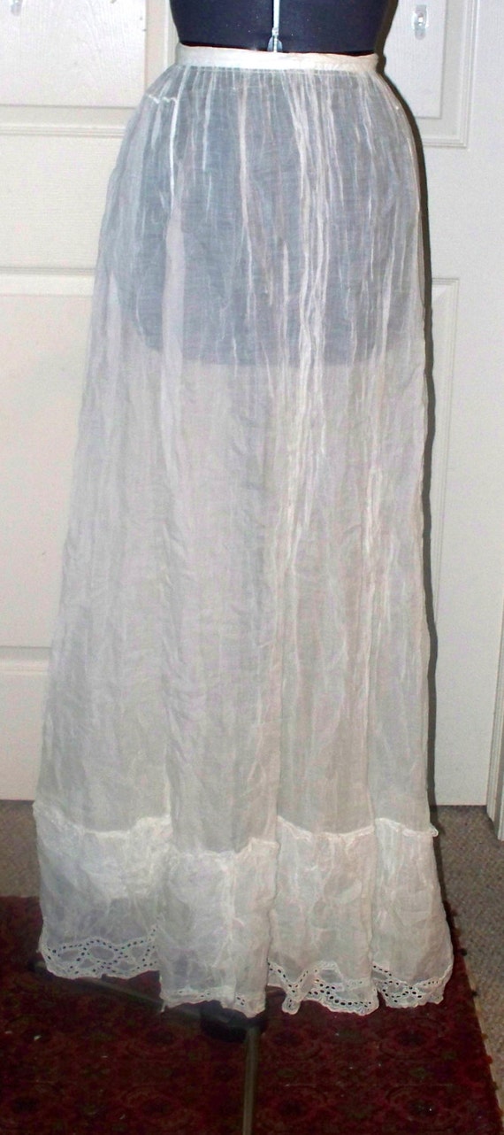 Antique Sheer Petticoat Hook and Loop Closure Handmade