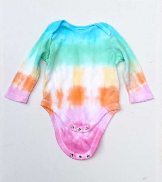 Baby Onesie Rainbow Tie Dye age 3 - 6 months Boho Baby Shower Gift