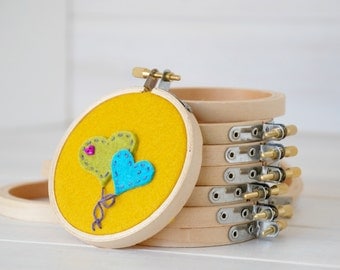 6 pack - 3" Wooden Embroidery Hoop - Embroidery Accessorie - Wooden Hoops - Mini Wooden Hoops