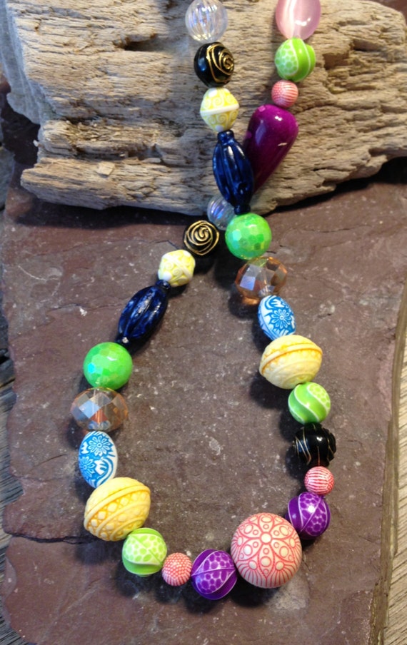 RESERVED Hippie Love Beads Handmade Colorful Hippie