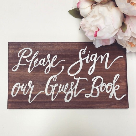 Rustic Wooden Guest Book Sign // Rustic Wedding by ThePaperWalrus