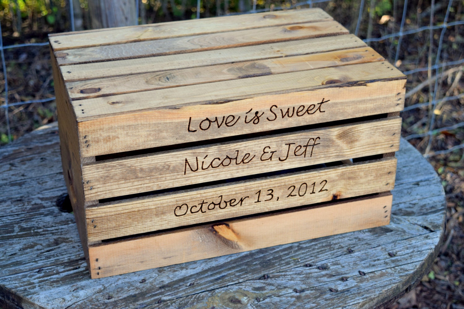 Rustic Wedding  Cake  Stand  Rustic Crate  Personalized Wooden