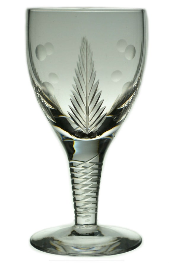 4 Sherry Stem Glasses Woodchester by Stuart Crystal Vintage