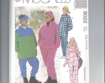 McCall's 9022 Pattern for Girls' & Boys' Top, Pull-On Pants, and Headband, Sizes 12 14 16, Polar Gear, From 1997, Home Sewing Pattern